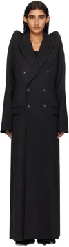 Vetements Black Tight Shoulder Tailored Coat In Black