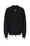 Vetements Two-tone Oversized Wool Sweater In Black