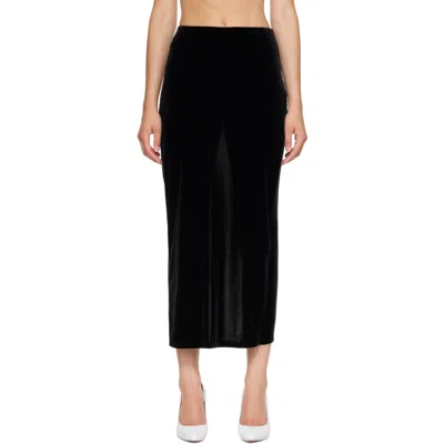 Vetements Black Velour Front Midi Skirt Leggings