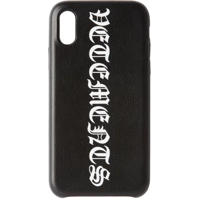 Vetements Black Vertical Logo Iphone Xs Phone Case