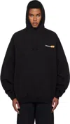 Vetements Black '.com' Oversized Hoodie In Black