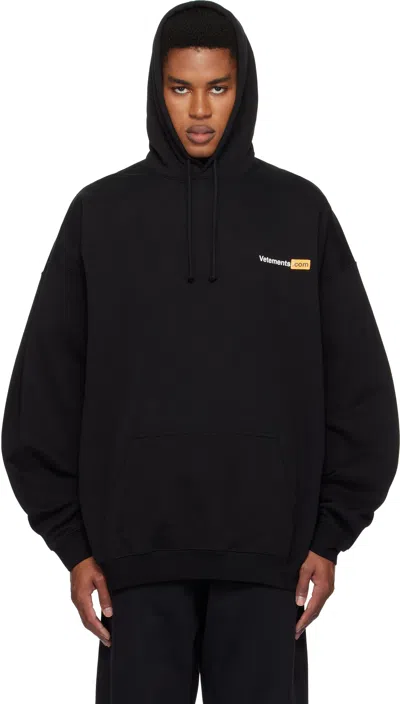 Vetements Black '.com' Oversized Hoodie
