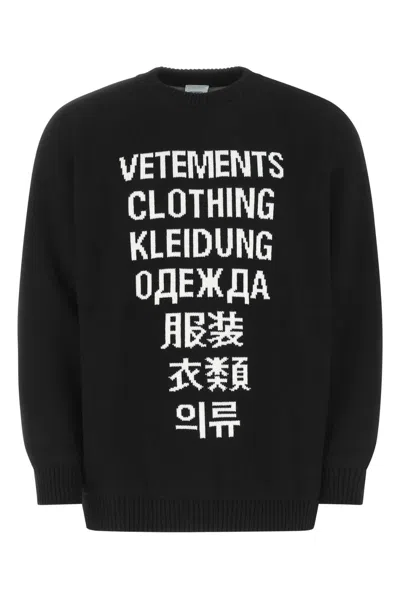Vetements Black Wool Oversize Sweater