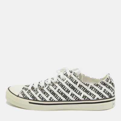 Pre-owned Vetements Black/white Logo Print Canvas Low Top Sneakers Size 41