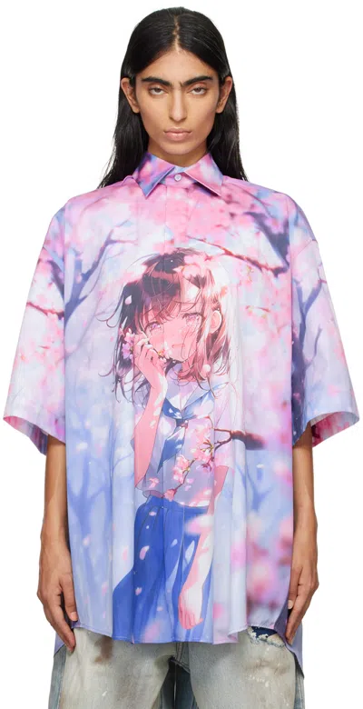 Vetements Blue & Pink Anime Shirt