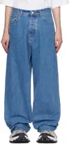 Vetements Blue Baggy Jeans In Mid Blue
