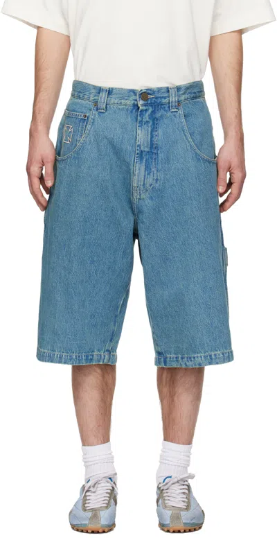 Vetements Blue Biker Cross Hip-hop Denim Shorts