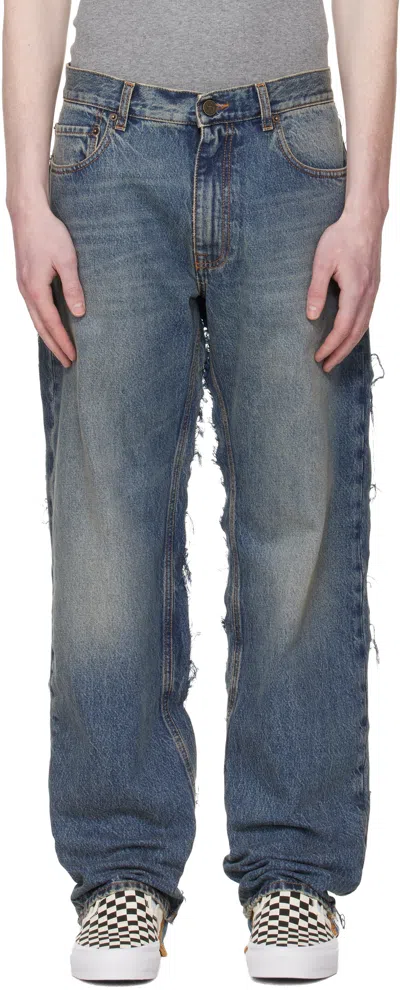 Vetements Blue Cut-up Back Jeans