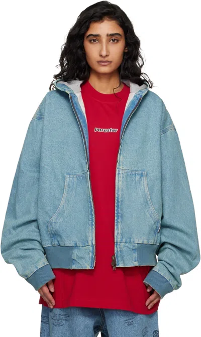 Vetements Blue Hooded Workwear Denim Jacket