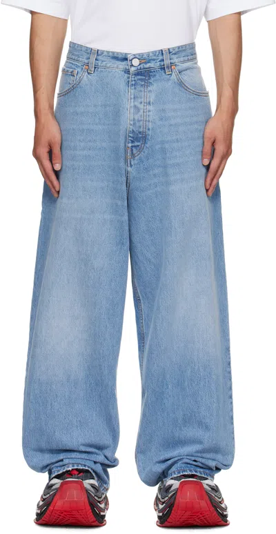 Vetements Blue Painted Anarchy Reworked Jeans