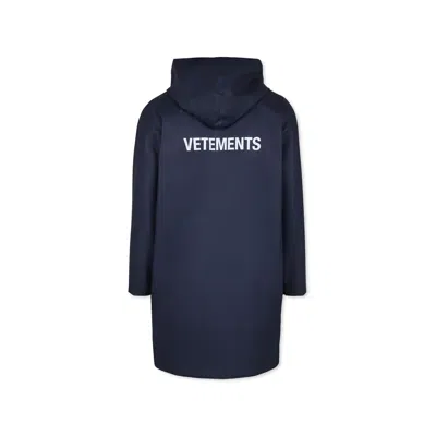 Vetements Blue Raincoat For Kids With Logo