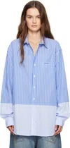 Vetements Blue Splitted Shirt In Blue