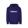 Vetements Logo-print Hoodie In Blue