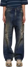 Vetements Blue Trashed Jeans In Blue