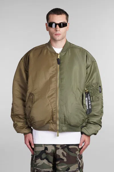 Vetements Khaki Alpha Industries Edition Double Zip Bomber Jacket In Green