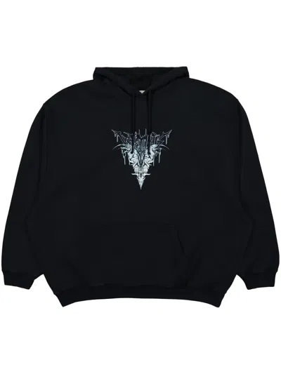 Vetements Bone V Hoodie In Black
