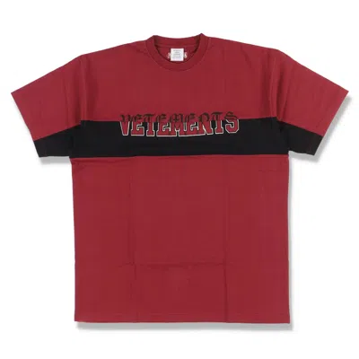 Pre-owned Vetements Bordeaux Cut-up Embroidered Logo Oversized T-shirt