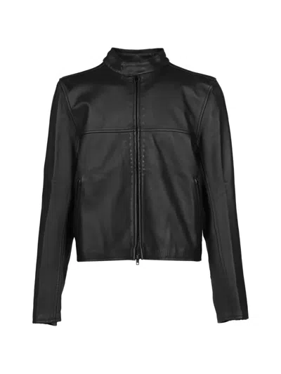 Vetements Boxy Moto Leather Jacket In 블랙
