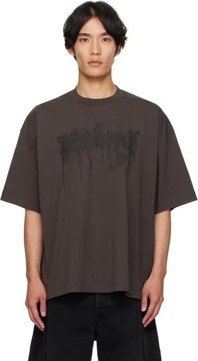 Vetements Brown Cradle Of Filth Double Dripping Logo T-shirt