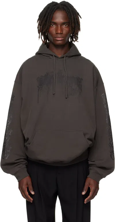 Vetements Brown Cradle Of Filth Dripping Logo Oversized Hoodie
