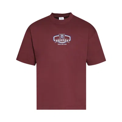 Pre-owned Vetements Brugge Tourist T-shirt 'washed Out Bordeaux' | Red | Men's Size M