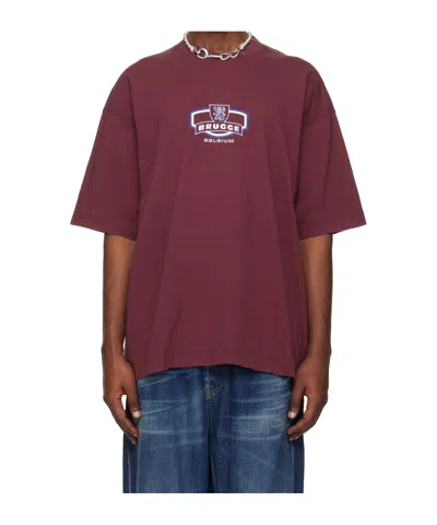 Vetements Brugge Tourist T-shirt In Burgundy
