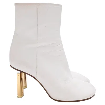Pre-owned Vetements Bullet Heel Tabi Boots In White Leather