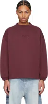 Vetements Burgundy Oval Logo Cropped Boxy Sweatshirt In Bordeaux