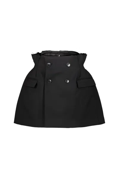 Vetements Button Detailed Mini Skirt In Black