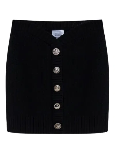 Vetements Button Mini Skirt In Black