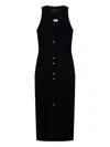 Vetements Button Sleeveless Midi Dress In Black