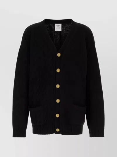 Vetements Cable Knit Cardigan Pockets In Black