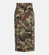 Vetements Camouflage Cotton Cargo Midi Skirt In Multicoloured