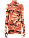 Vetements Camouflage-print Minidress In Orange
