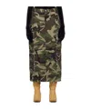 Vetements Khaki Patched Camo Cargo Maxi Skirt In Black