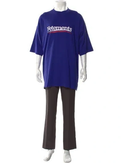 Pre-owned Vetements Campaign Logo Graphic Print T-shirt In Blue
