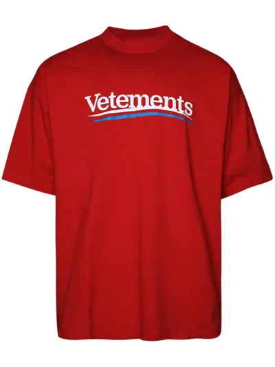 Vetements Campaign Logo-print T-shirt In Red