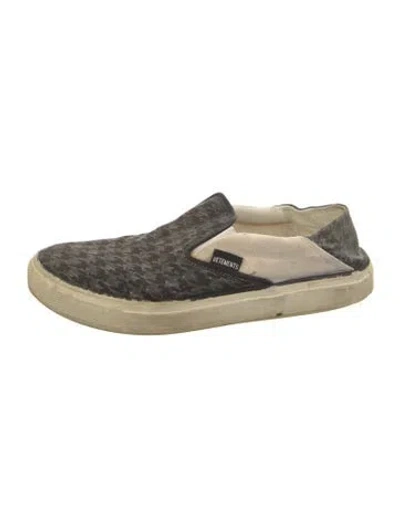 Pre-owned Vetements Canvas Houndstooth Print Sneakers In Black