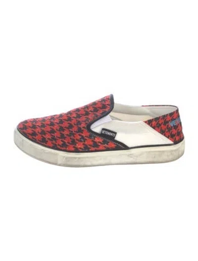 Pre-owned Vetements Canvas Houndstooth Print Sneakers In White
