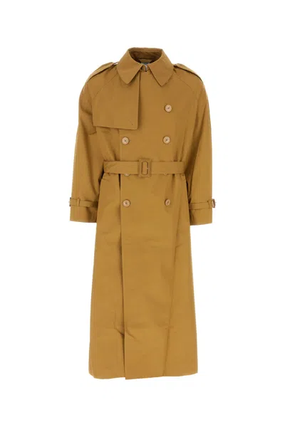 Vetements Camel Cotton Oversize Trench Coat In Brown