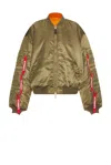 Vetements Keyring Attachment Cargo Bomber Jacket In Green