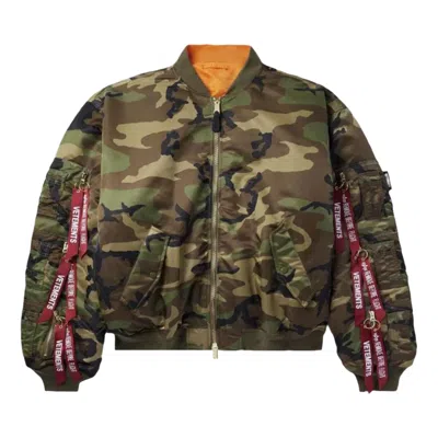Pre-owned Vetements Cargo Bomber Jacket 'green Camouflage' | Men's Size M