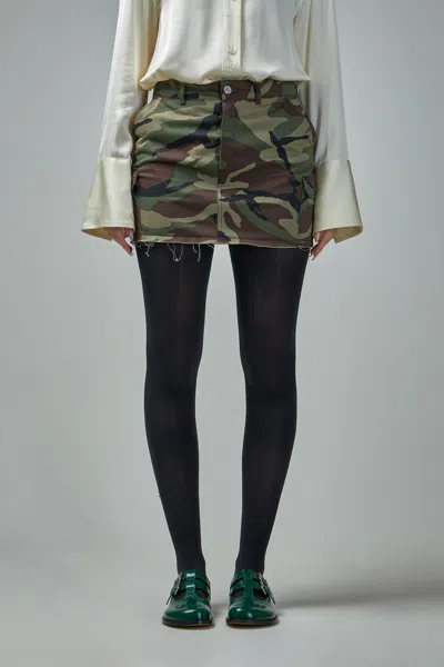 Vetements Cargo Camo Mini Skirt In Green