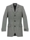 Vetements Check-pattern Three-button Blazer In Gray