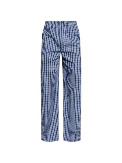 Vetements Check-pattern Trousers In Blue
