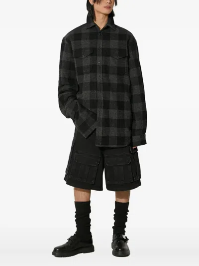Vetements Check Wool Shirt In Black
