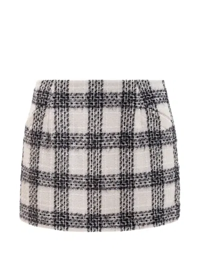 Vetements Checked Bouclé Mini Skirt In Neutral