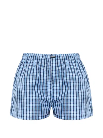 Vetements Checked Boxer Shorts In Blue