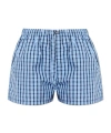 Vetements Checked-pattern Mini Shorts In Blue