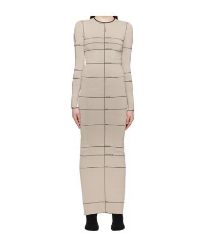 Vetements Checked Dress In Nude